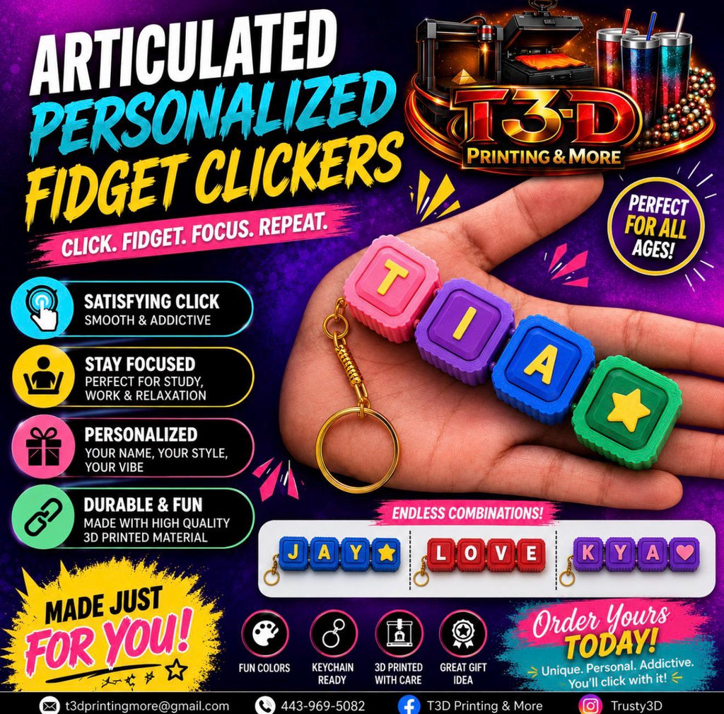 Personalized Fidget Keychains Clicker