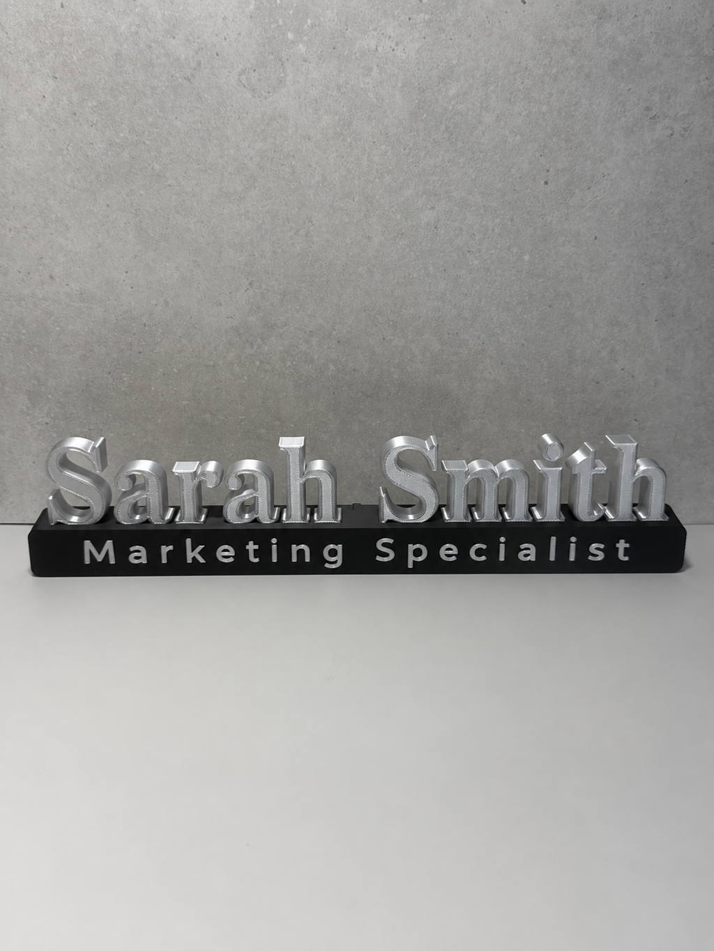 Custom Weighted Desk Name Plate with Job Title