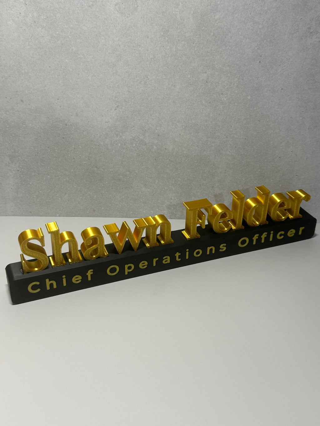 Custom Weighted Desk Name Plate with Job Title