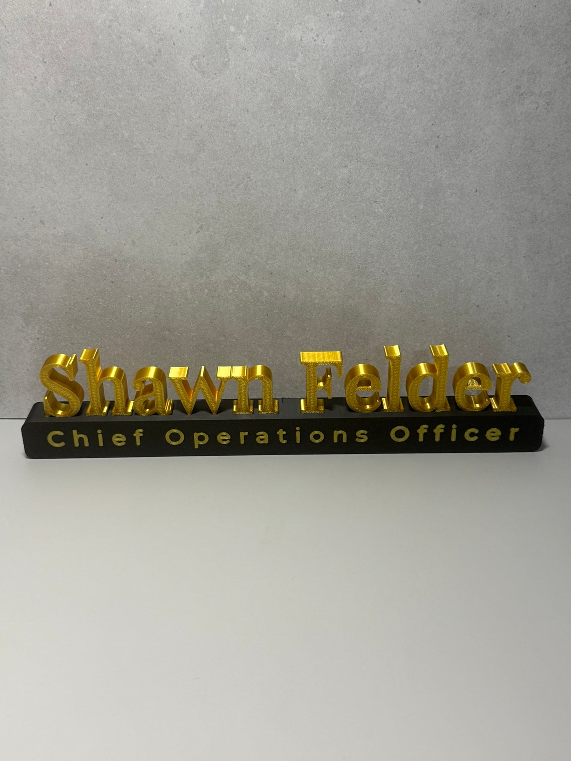 Custom Weighted Desk Name Plate with Job Title