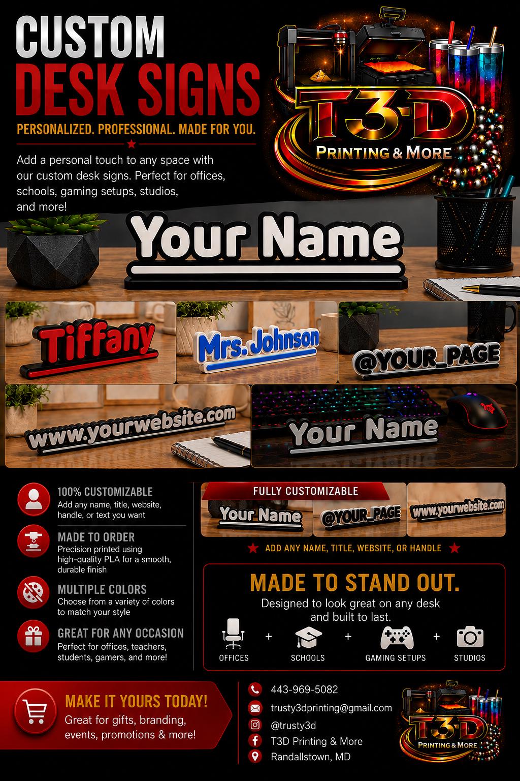 Custom Desk Sign | Personalized Name Plate